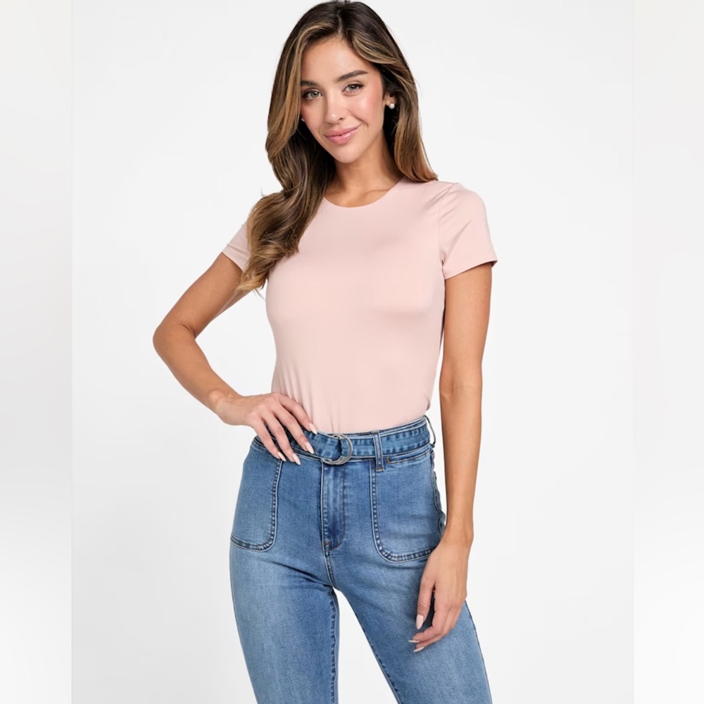 NEW!! Guess Light Pink Sloane Solid Bodysuit